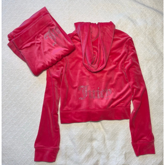 Juicy Couture Pants - NWT Juicy Couture Bling Track Suit Color "Pink Party" Hot Size Large Y2K Glam!
